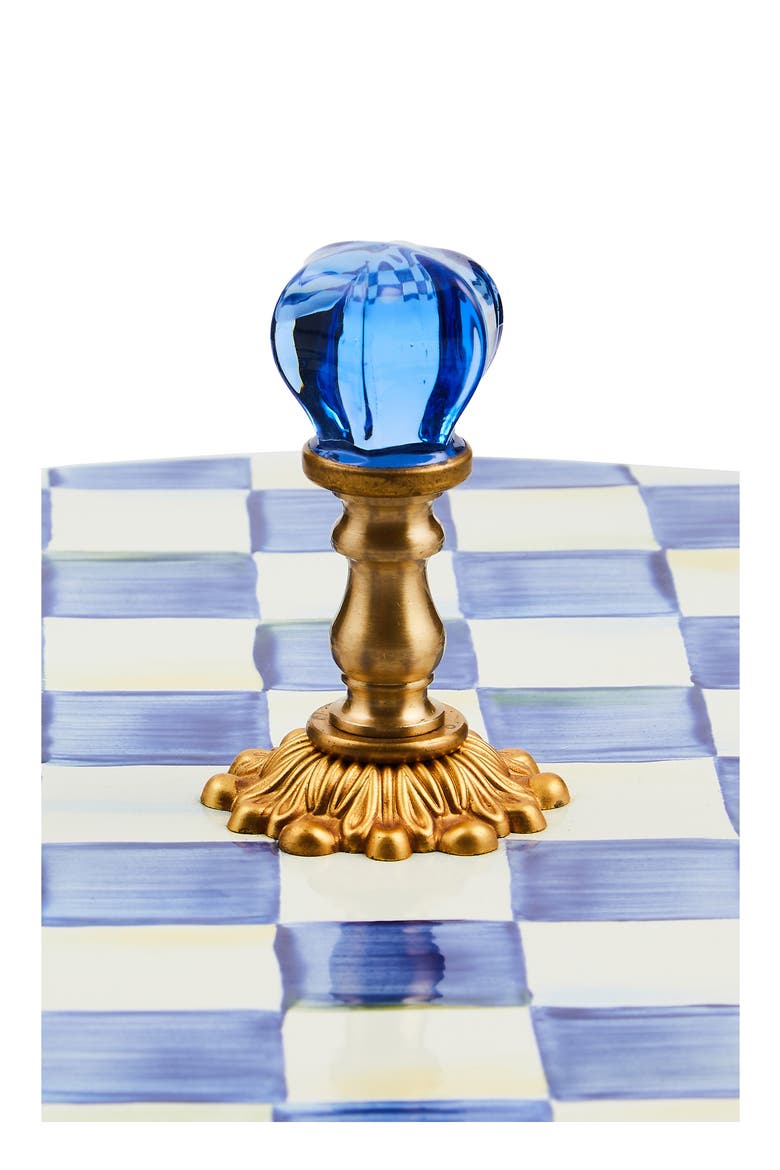 Royal Check Enameled Steel Cheese Course, Alternate, color, BLUE/ WHITE