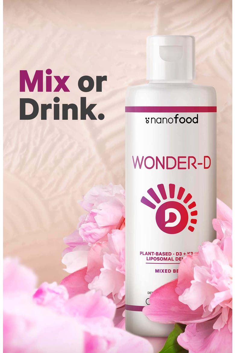 Wonder-D Vegan Vitamin D3 + K2 + B12 Liquid Supplement, Alternate, color, White