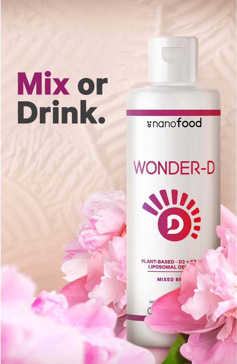 Codeage Wonder-D Vegan Vitamin D3 + K2 + B12 Liquid Supplement, Alternate, color, White