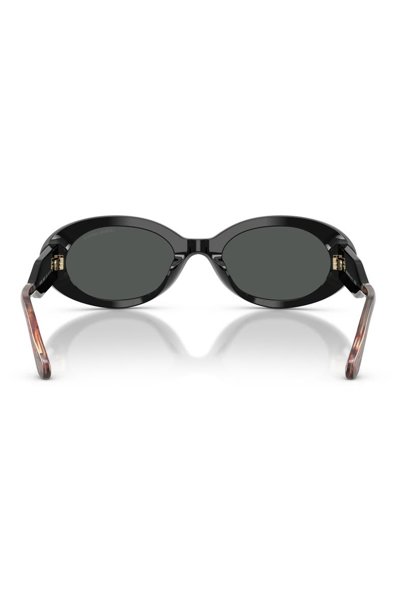 52mm Oval Sunglasses, Alternate, color, BLACK/ DARK GREY