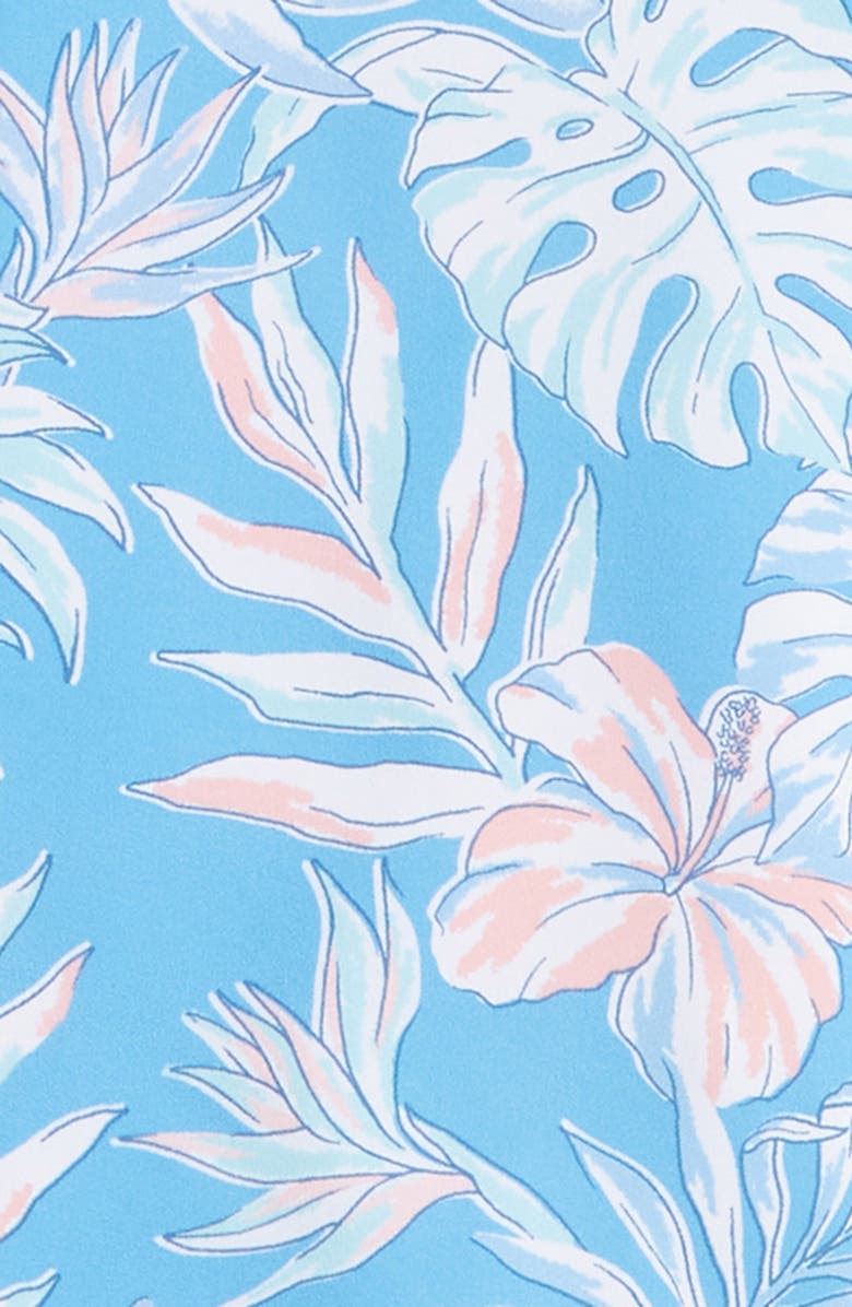 Vintage Summer Kids' Water Repellent Short Sleeve Performance Button-Down Shirt, Alternate, color, Blue