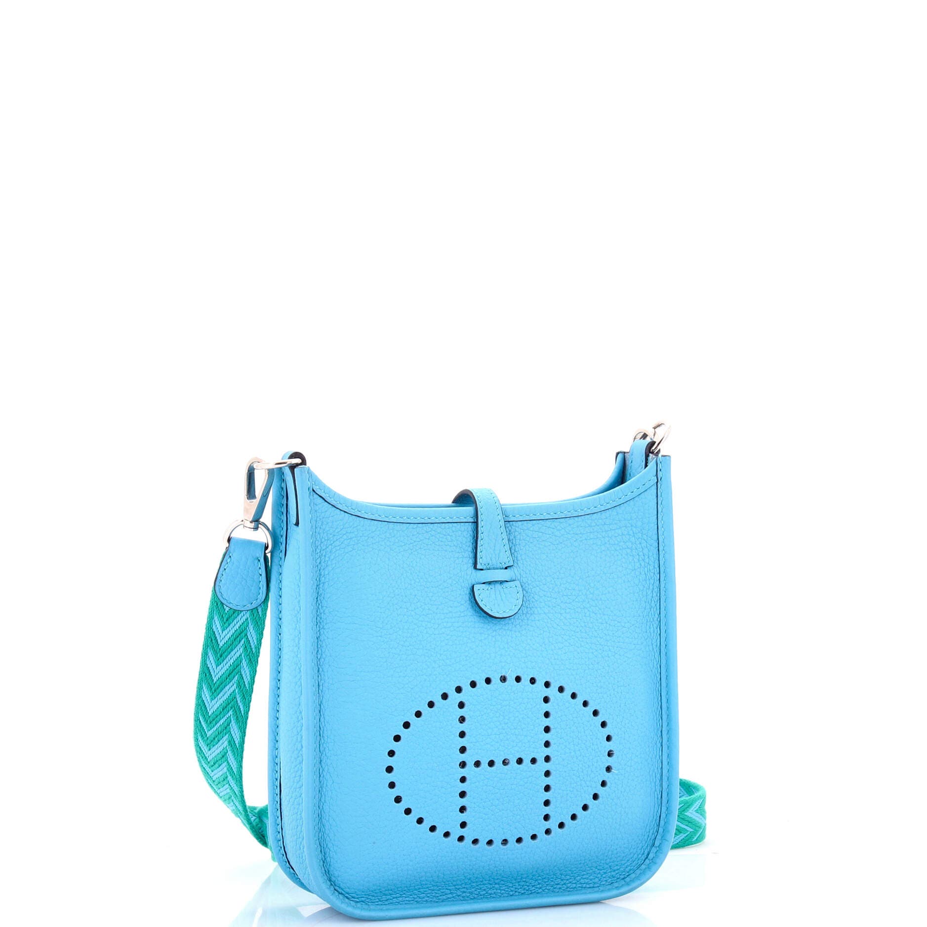 Pre-Owned Hermes Evelyne Bag Gen III Clemence TPM, Alternate, color, Bleu Du Nord