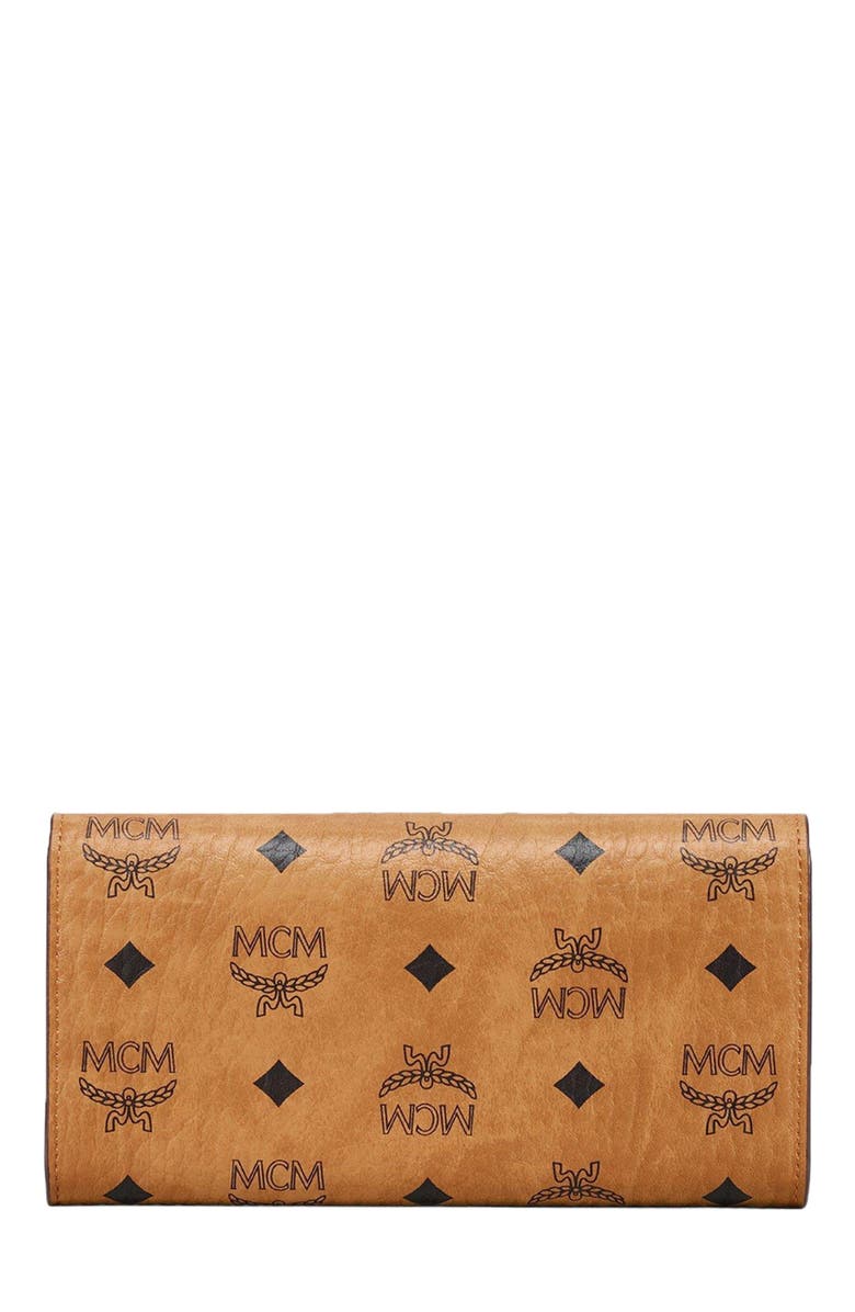 MCM Tracy Wallet on Chain in Visetos, Alternate, color, Cognac