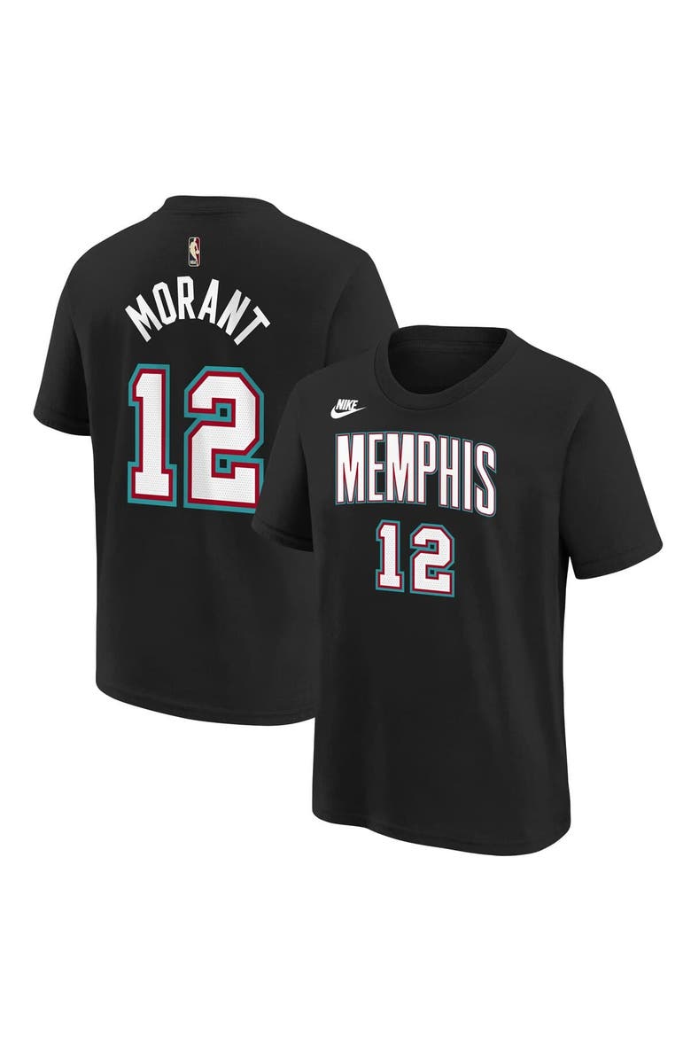 Nike Youth Nike Ja Morant Black Memphis Grizzlies Name & Number T-Shirt - Classic Edition, Main, color, Black