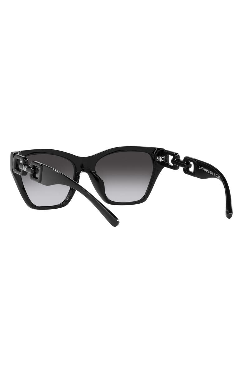 Emporio Armani 55mm Gradient Cat Eye Sunglasses, Alternate, color, Shiny Black