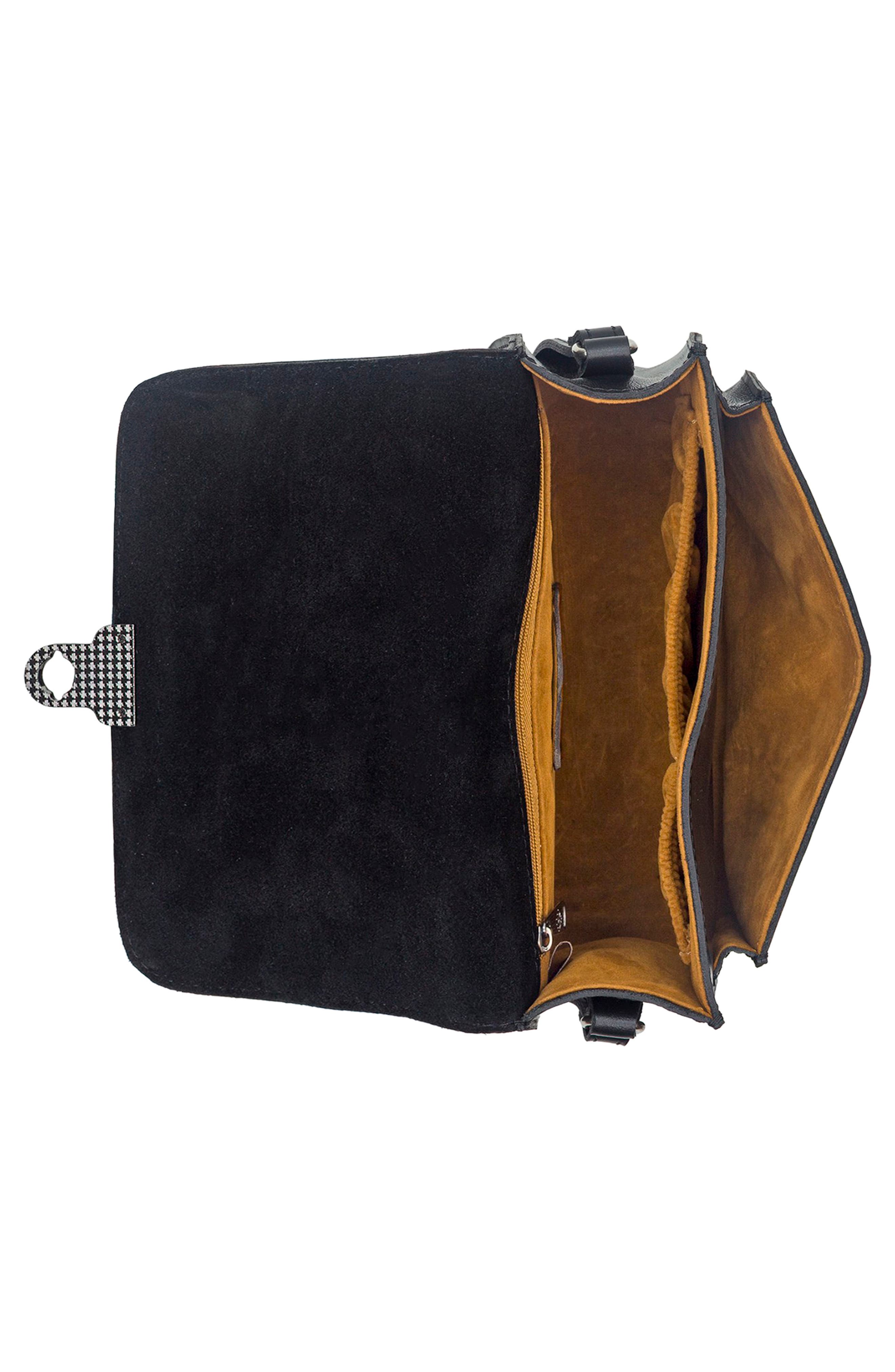 Besano Leather Crossbody Bag, Alternate, color, BLACK