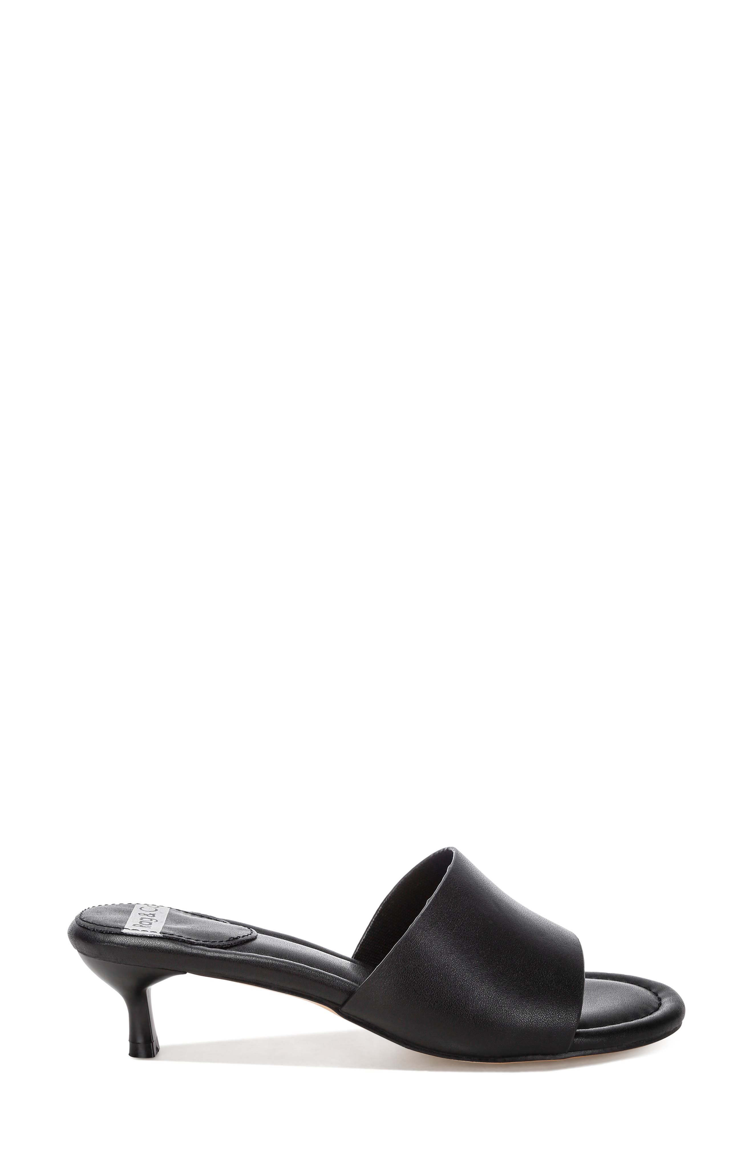Vizzini Leather Slide Sandal, Alternate, color, BLACK
