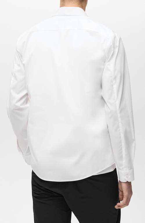 Mango Comfort Stretch Easy Iron Cotton Blend Button-up Shirt In White