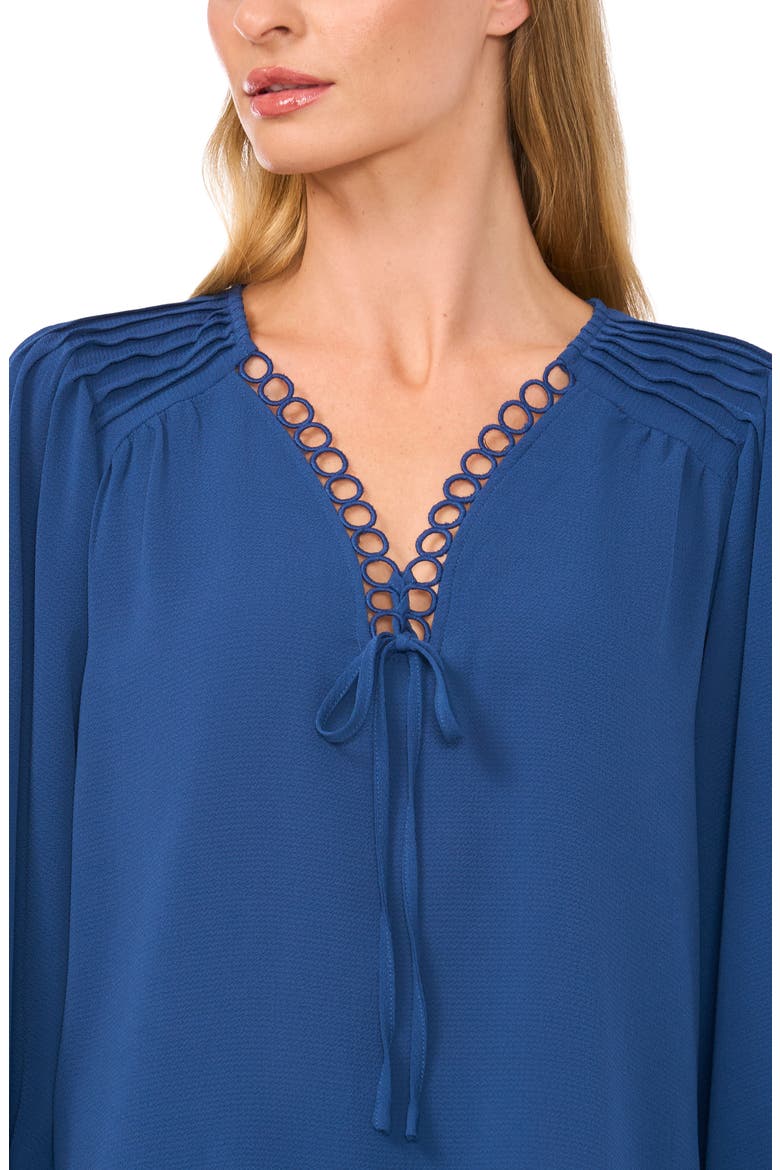 Circle Trim Pintuck Top, Alternate, color, NIGHT HORIZON