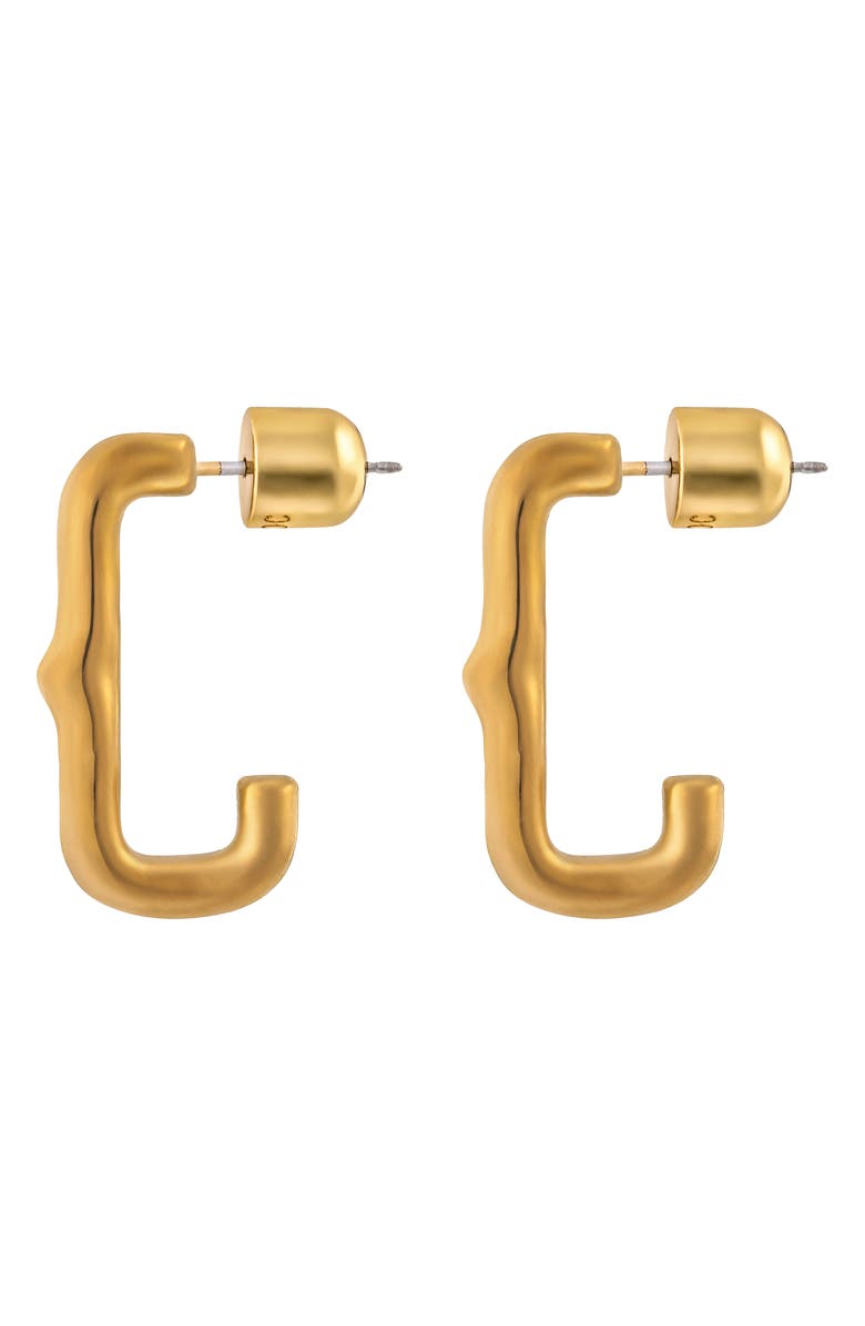 CHRISTINA CARUSO Heritage Huggie Earrings, Main, color, 14K Gold