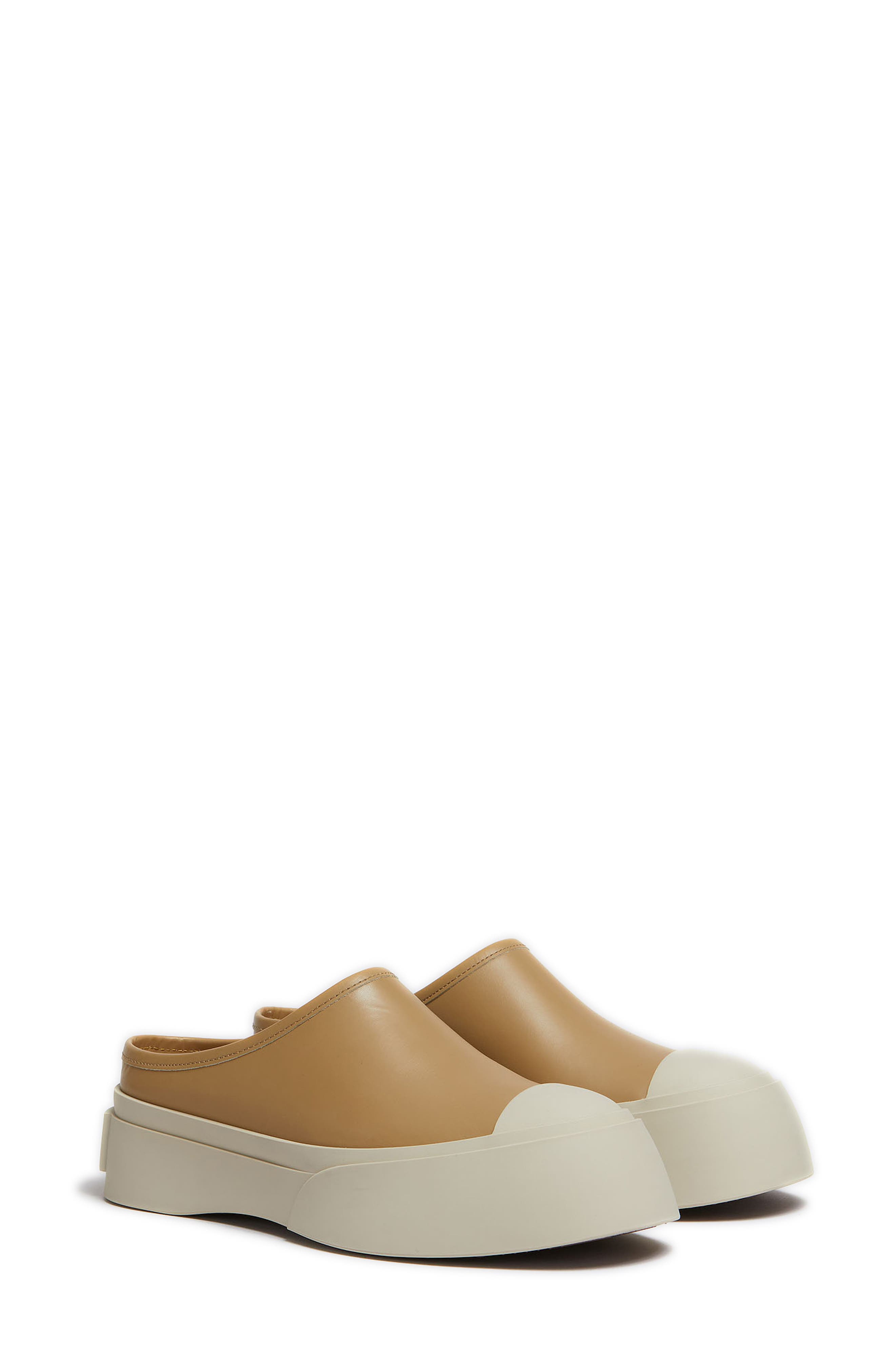 Marni Pablo Leather Mule Sneaker, Main, color, Cream