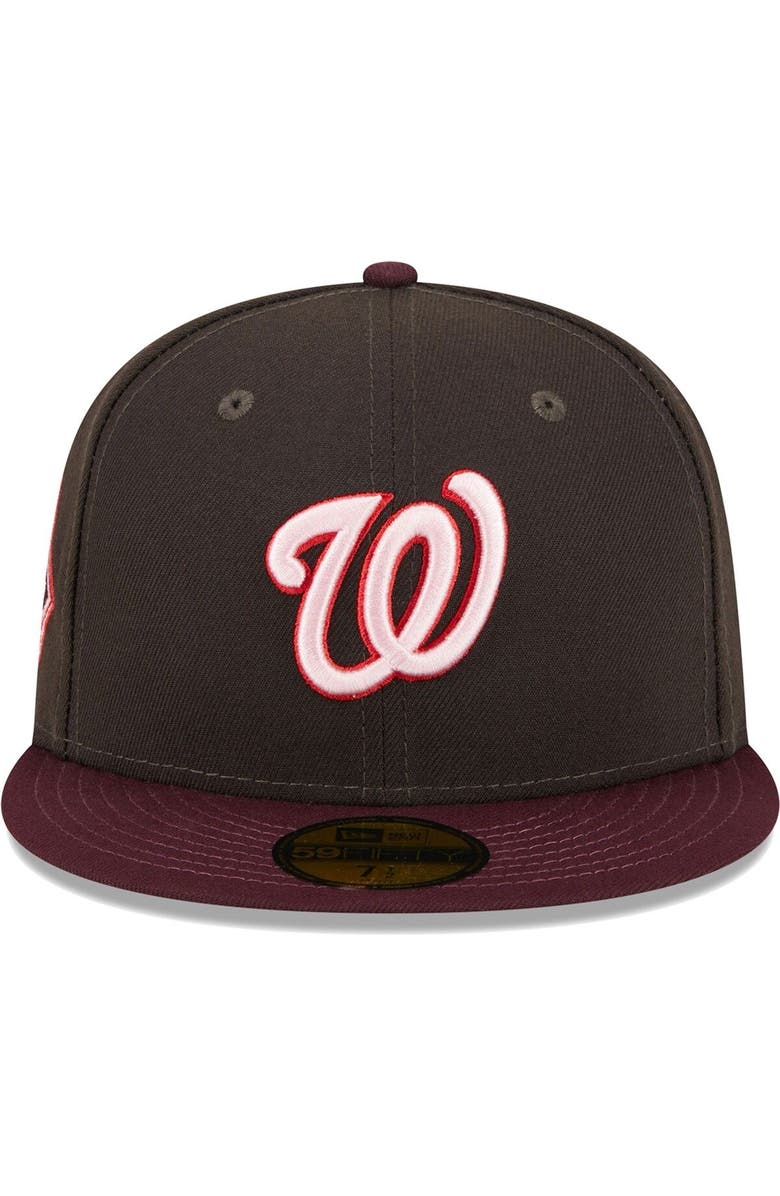New Era Men's New Era Brown/Maroon Washington Nationals Chocolate Strawberry 59FIFTY Fitted Hat, Alternate, color, 