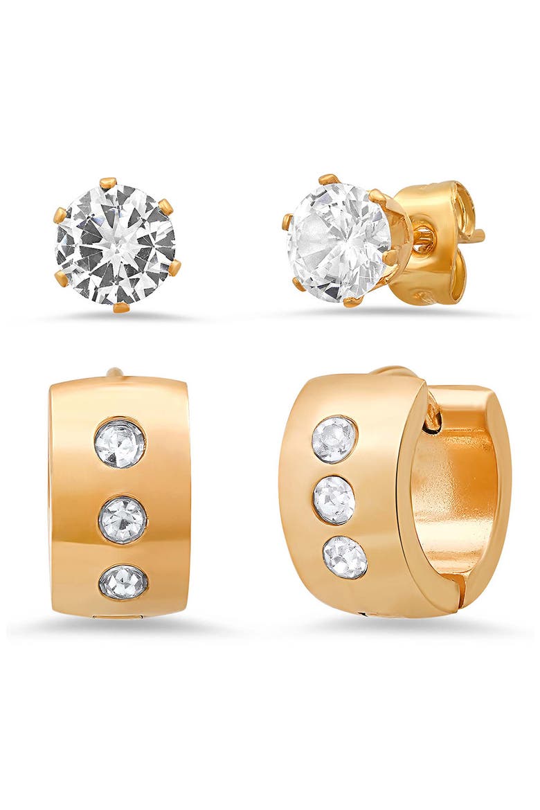 4-Piece 18k Gold Plated Earring Set, Main, color, GOLD
