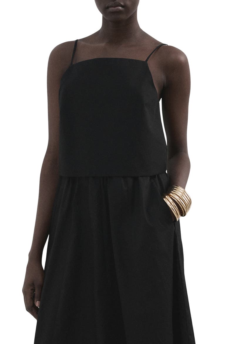 Cotton Crop Camisole, Main, color, BLACK