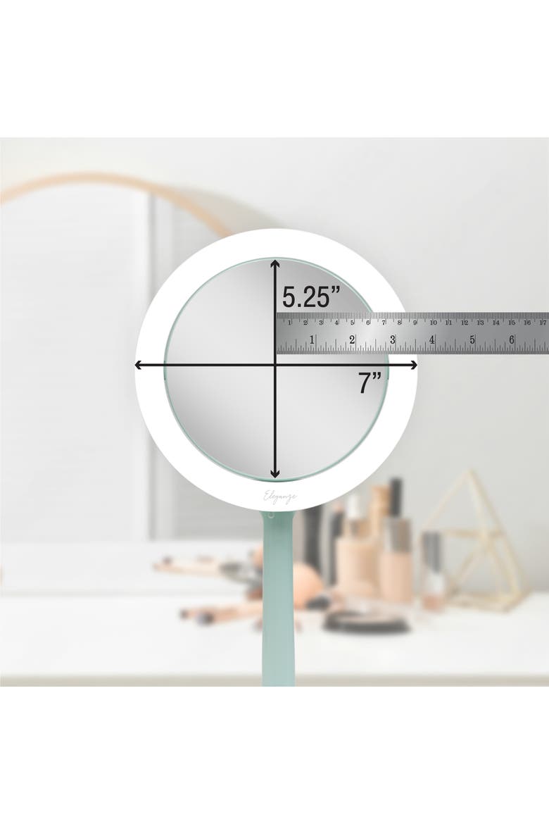 Hudson Lighted Makeup Mirror with 8X/1X Magnifications & Suction Cup, Alternate, color, Seafoam