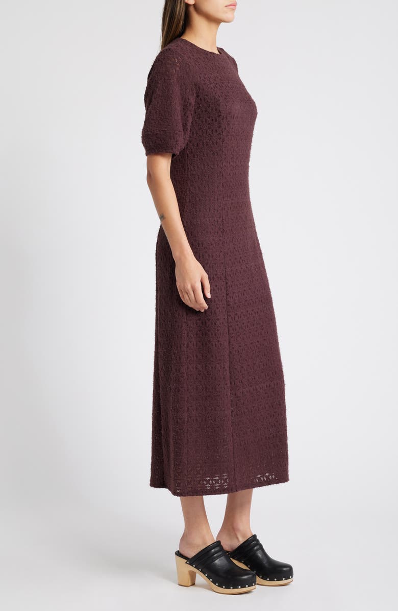 Treasure & Bond Brushed Lace Maxi Dress, Alternate, color, Burgundy Fudge