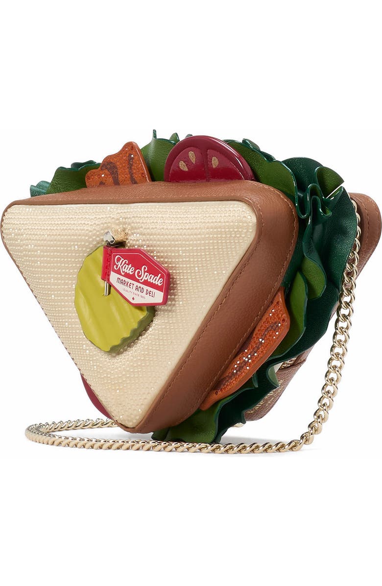Kate Spade New York glamwich embellished leather crossbody bag, Alternate, color,