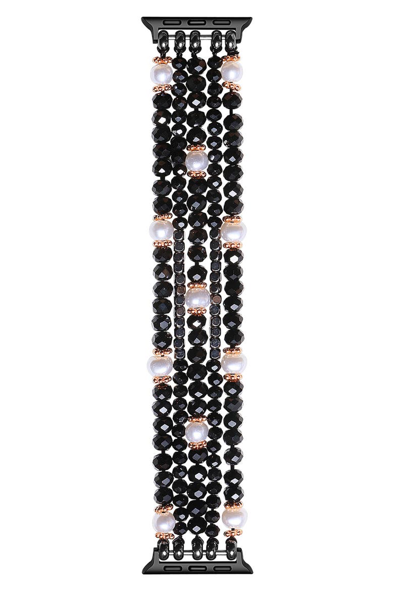 Beaded Apple Watch® Watchband, Main, color, BLACK