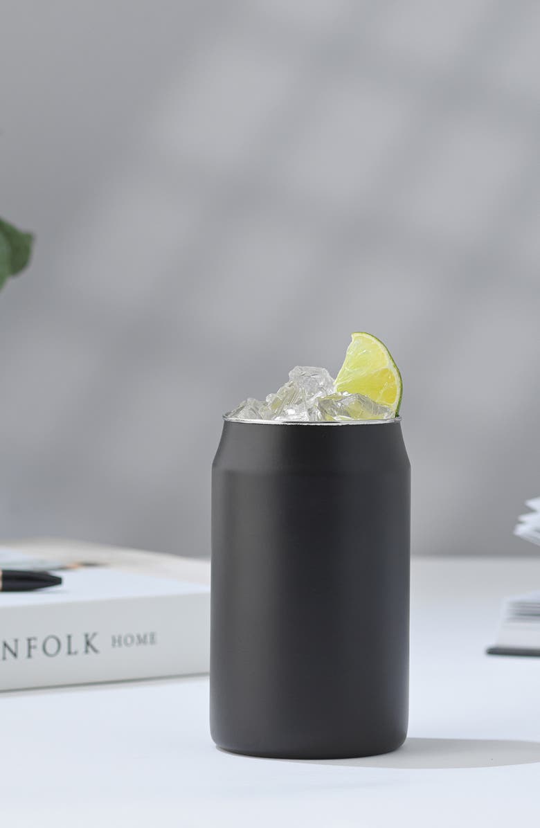 JoyJolt Set of 6 Stainless Steel Drinking Cans, Alternate, color, 