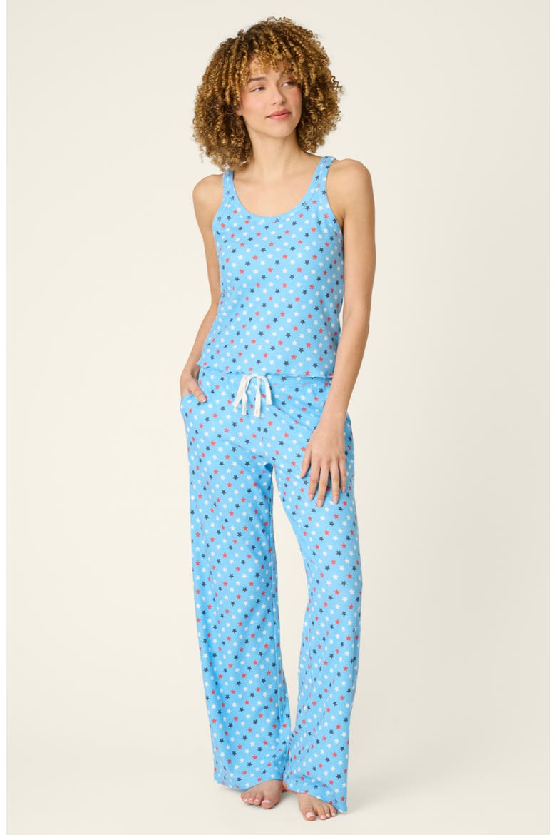 Star Spangled Jersey Pajama Pants, Alternate, color, BAY BLUE
