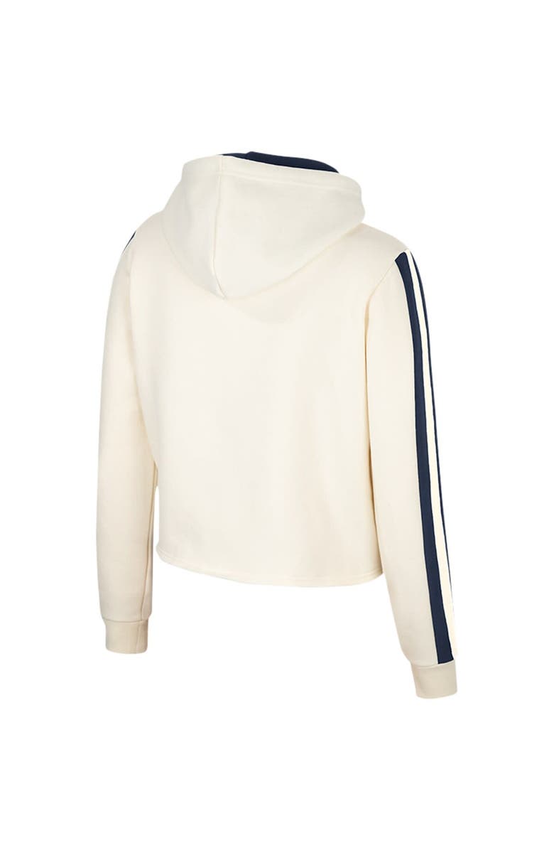 COLOSSEUM Women's Colosseum Cream Michigan Wolverines Perfect Date Cropped Pullover Hoodie, Alternate, color, Cream
