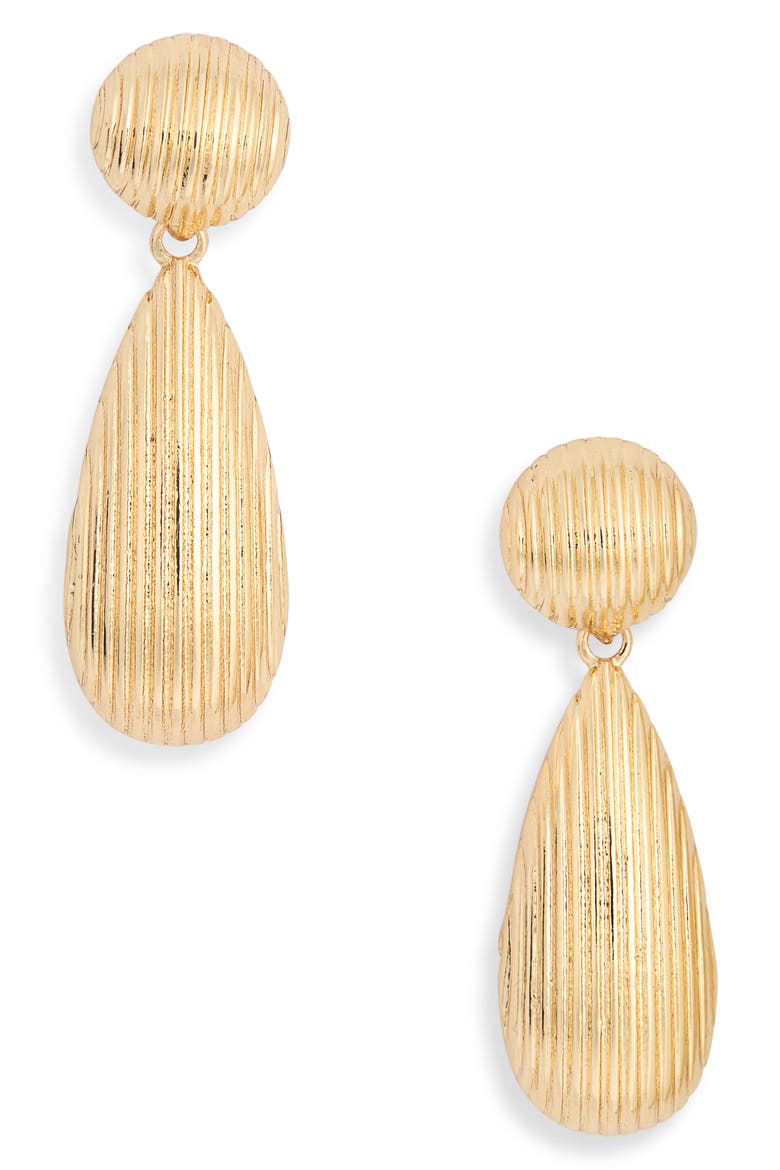 Teardrop Drop Earrings, Alternate, color, GOLD