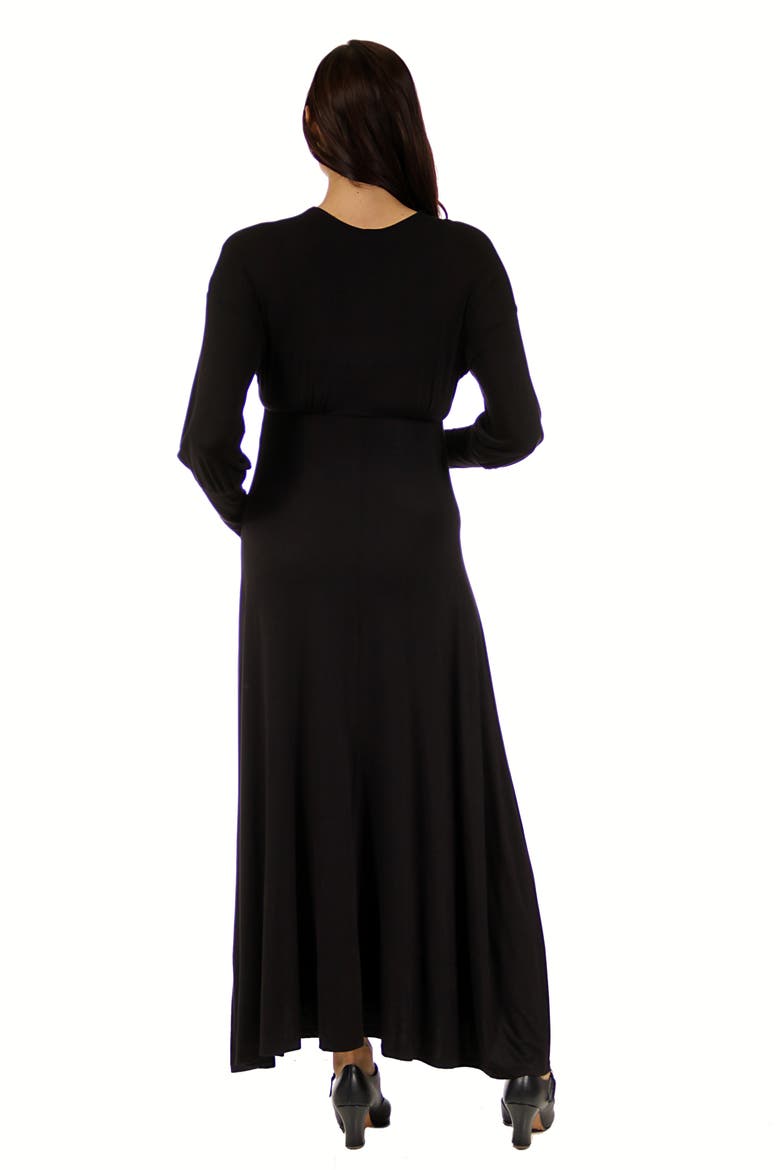 V-neck Long Sleeve Maternity Maxi Dress, Alternate, color, Black