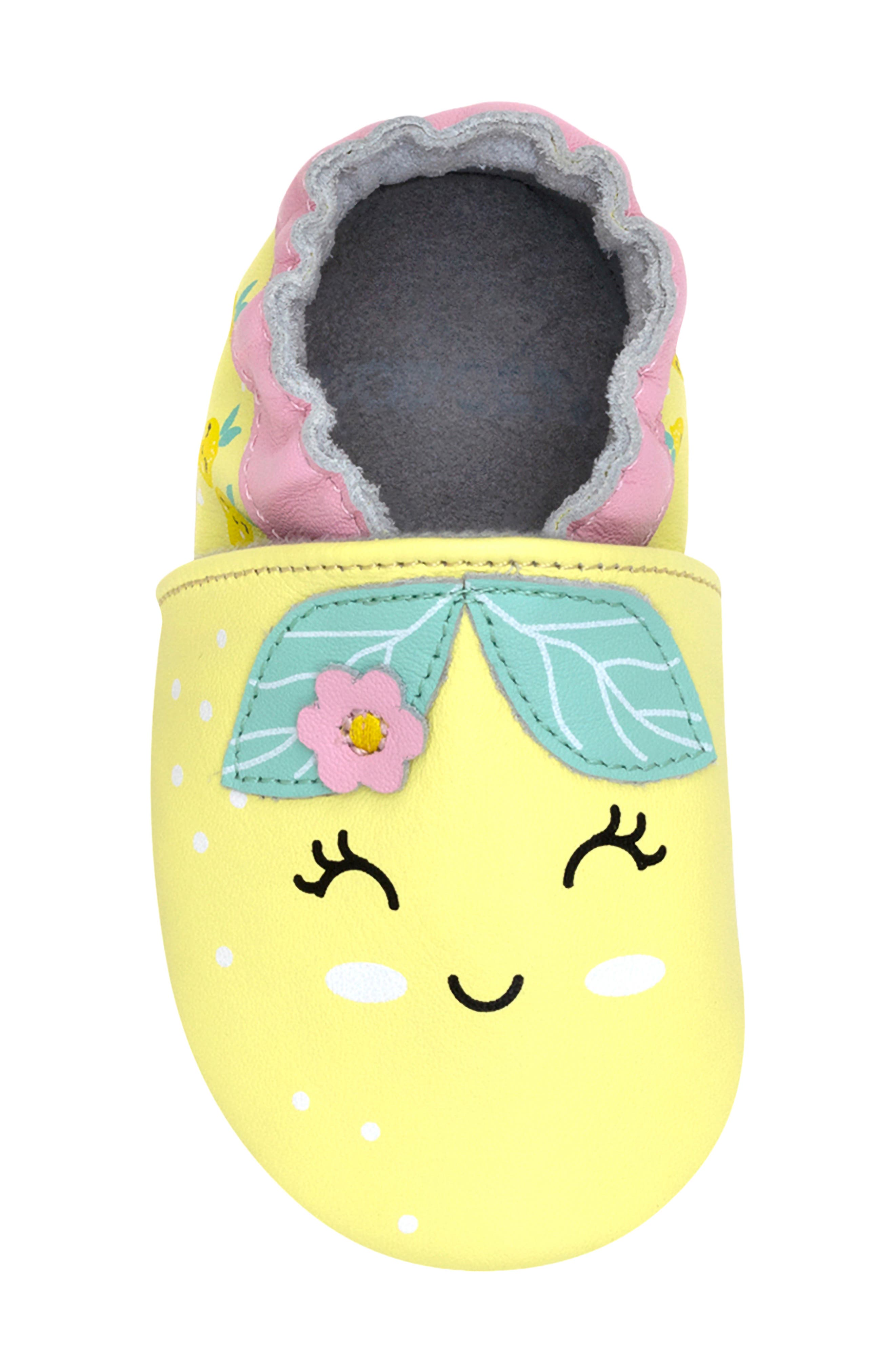 Robeez<sup>®</sup> Happy Lemon Crib Shoe, Alternate, color, 