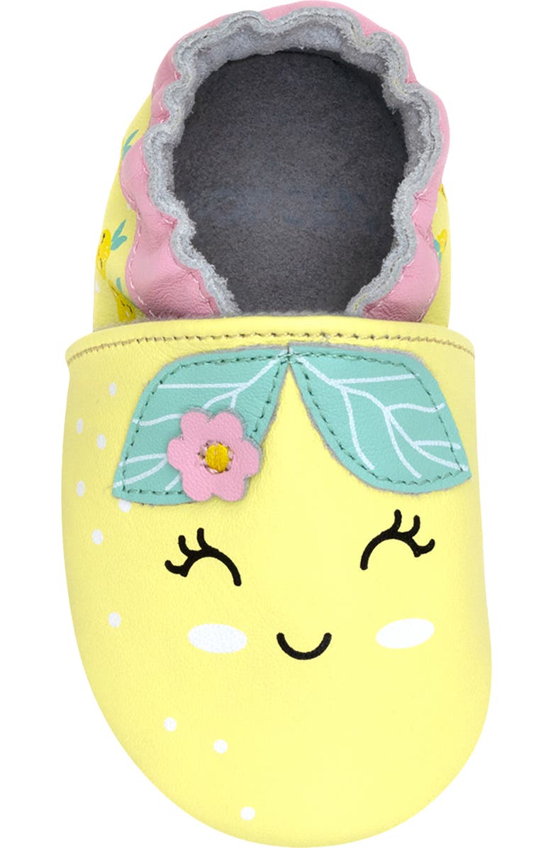 Robeez<sup>®</sup> Happy Lemon Crib Shoe, Alternate, color,
