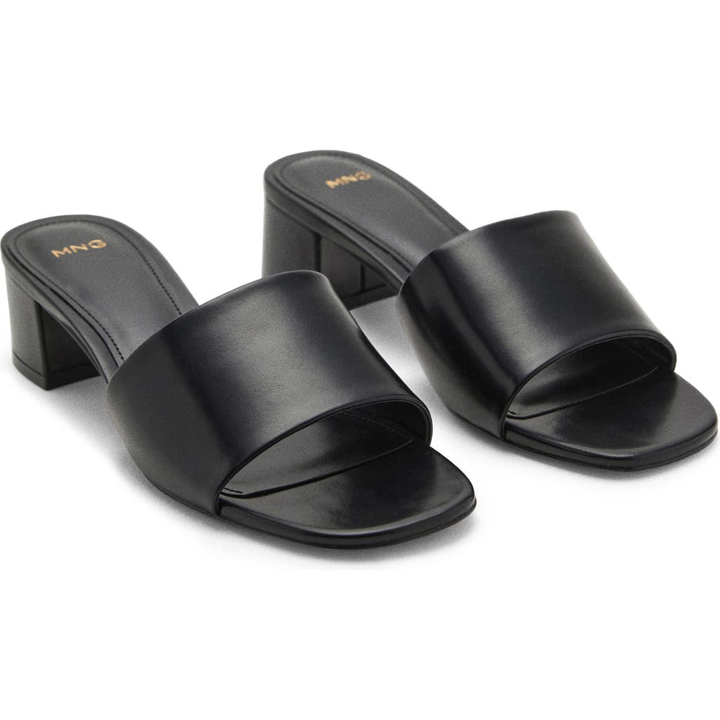 Mango Slide Sandal In Black