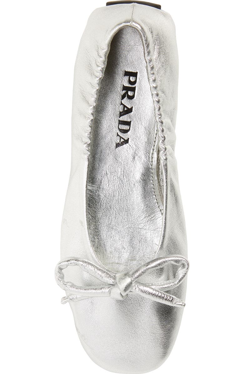 Prada Metallic Ballet Flat, Alternate, color,