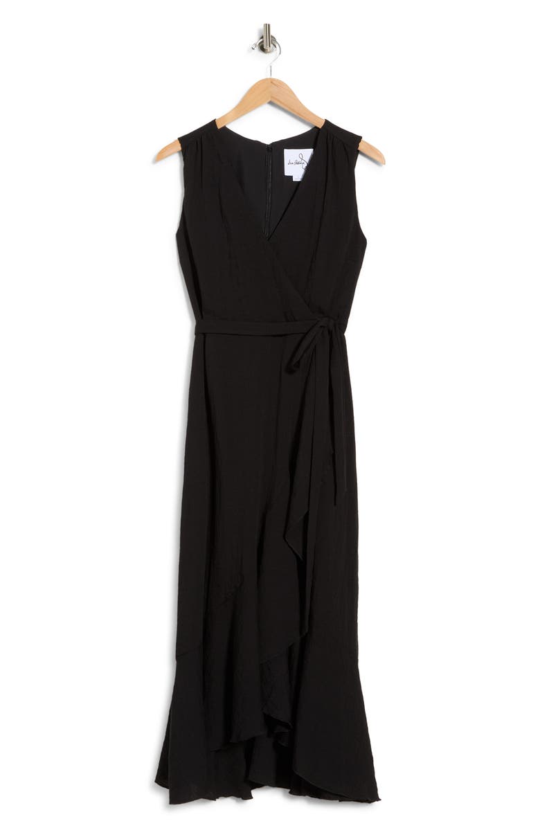 Sam Edelman Sleeveless Faux Wrap Dress, Main, color, Black