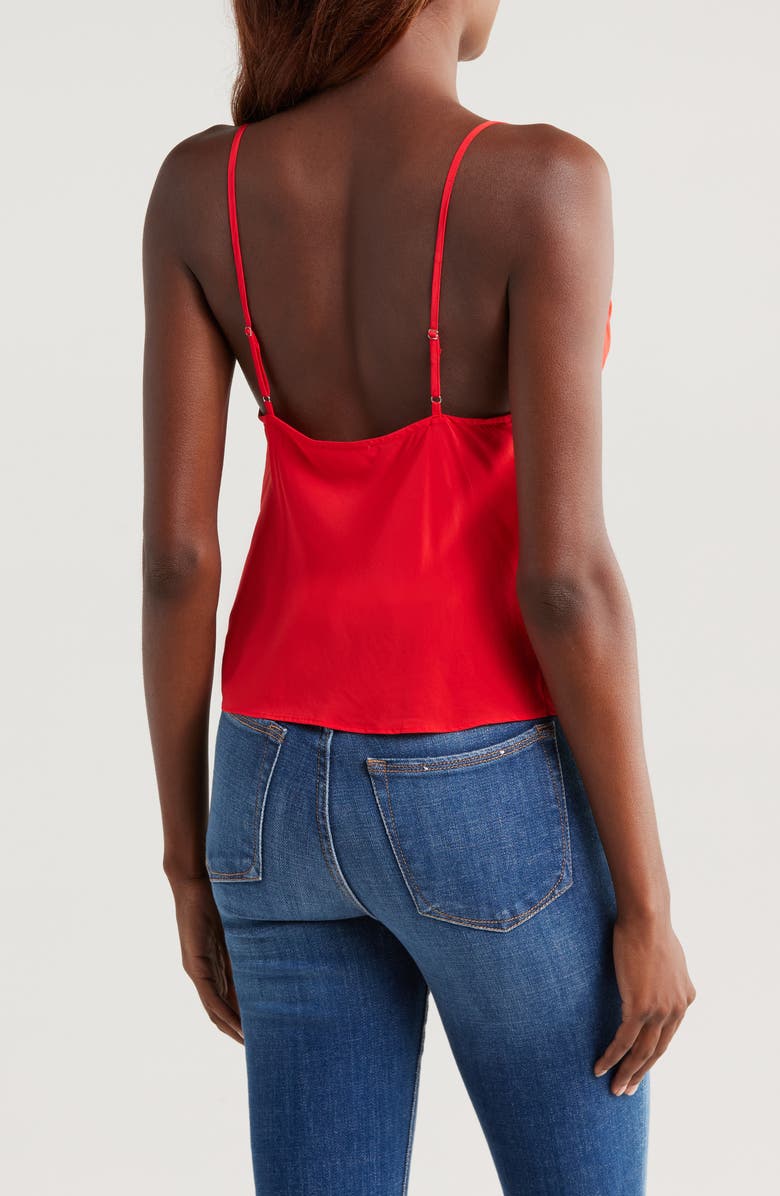 Good American Cowl Neck Bias Cut Chiffon Camisole, Alternate, color, Grenadine003