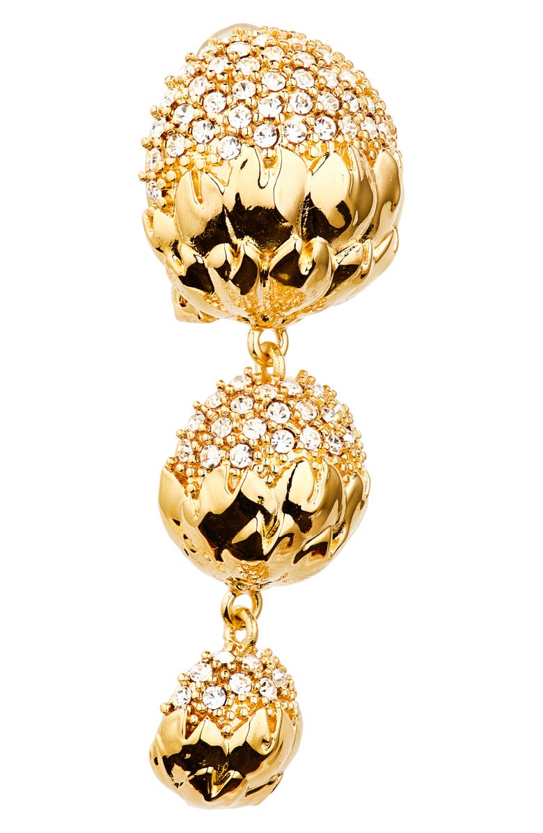 Oscar de la Renta Artichoke Pavè Drop Earrings, Alternate, color, Crystal