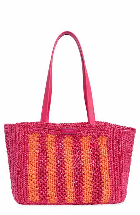 eden stripe crochet tote & pouch