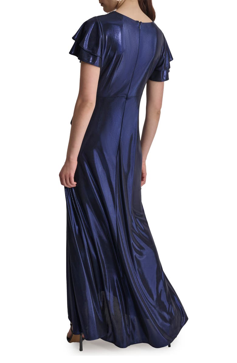 DKNY Faux Wrap Maxi Dress, Alternate, color, Spring Navy