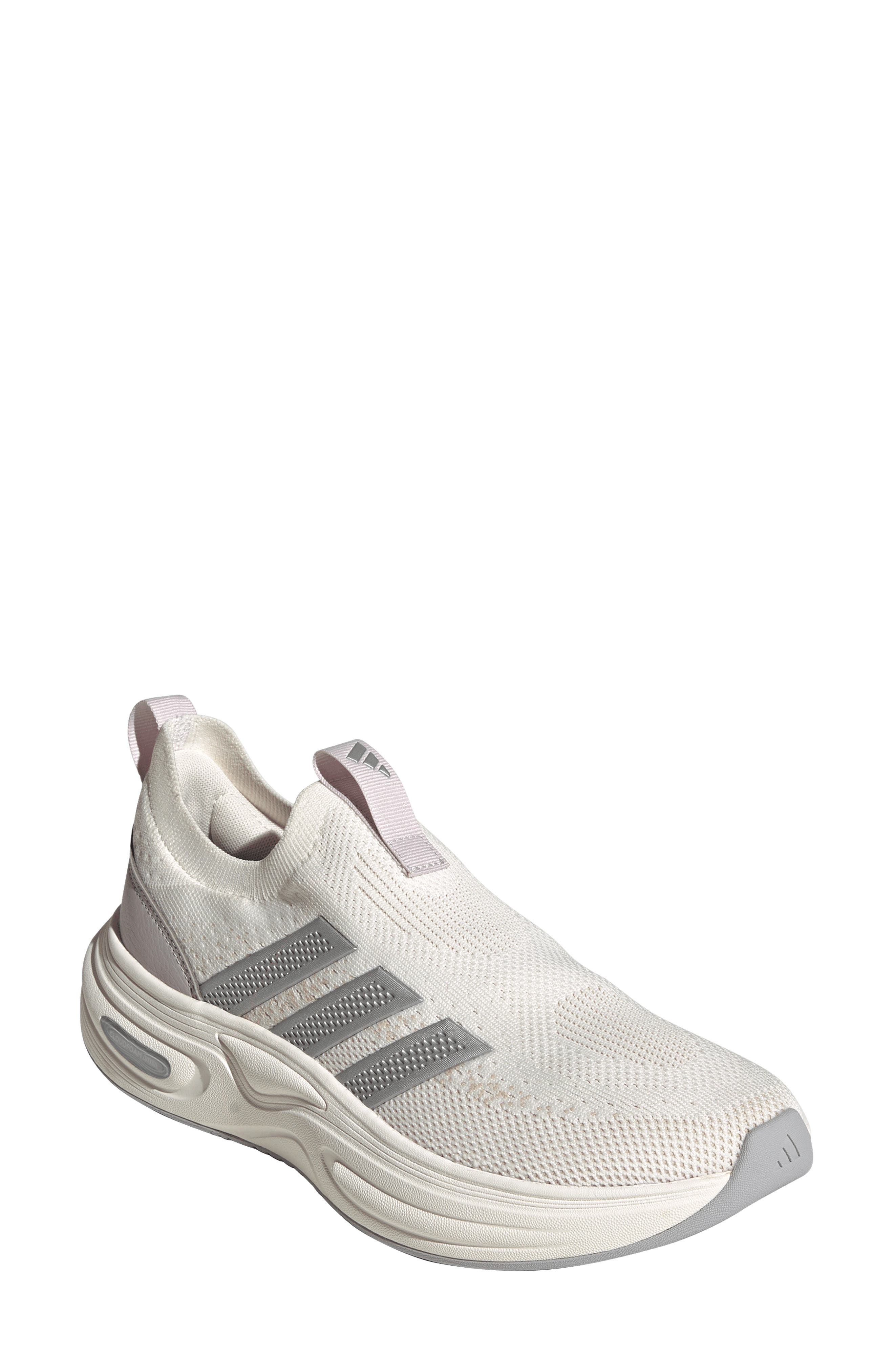 adidas Cloudfoam Cuxxion Slip-On Sneaker, Main, color, White/ Matte Silver/ Purple