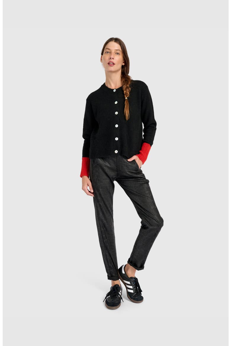 Blackbird Cardigan, Alternate, color, Black/Vermillion