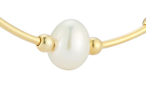 Chloe & Madison Chloe And Madison Pearl Hoop Earrings In Gold