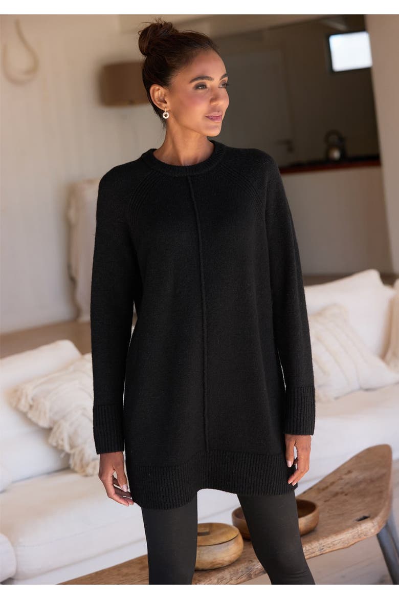 Basic Tunic Sweater, Alternate, color, Black