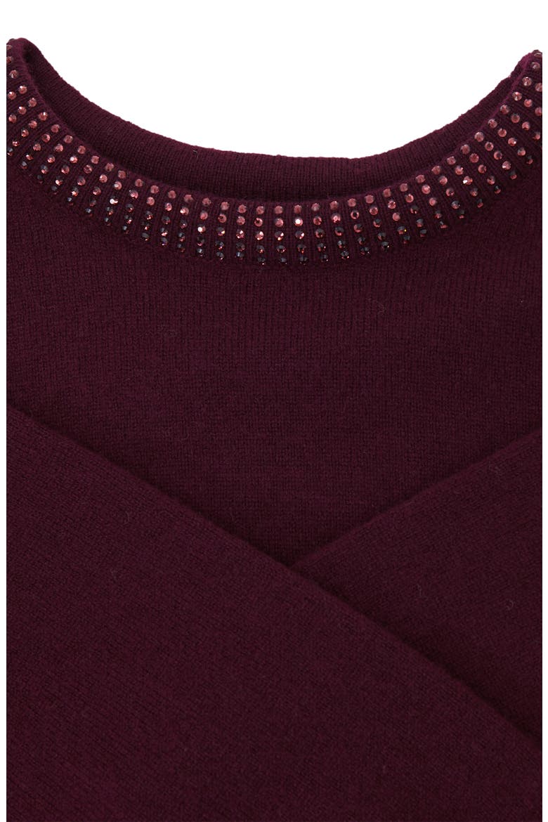 Kids' Elizabeth Embellished Sweater, Alternate, color, BERRY