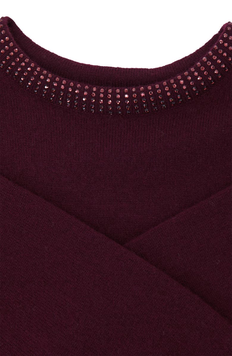 Reiss Kids' Elizabeth Embellished Sweater, Alternate, color, Berry