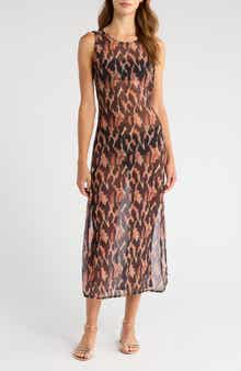 ViX Paula Hermanny Camu Twist Mesh Cover-Up Dress