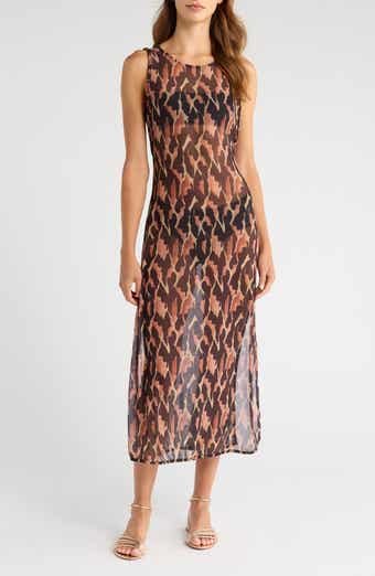 Camu Twist Mesh Cover-Up Dress