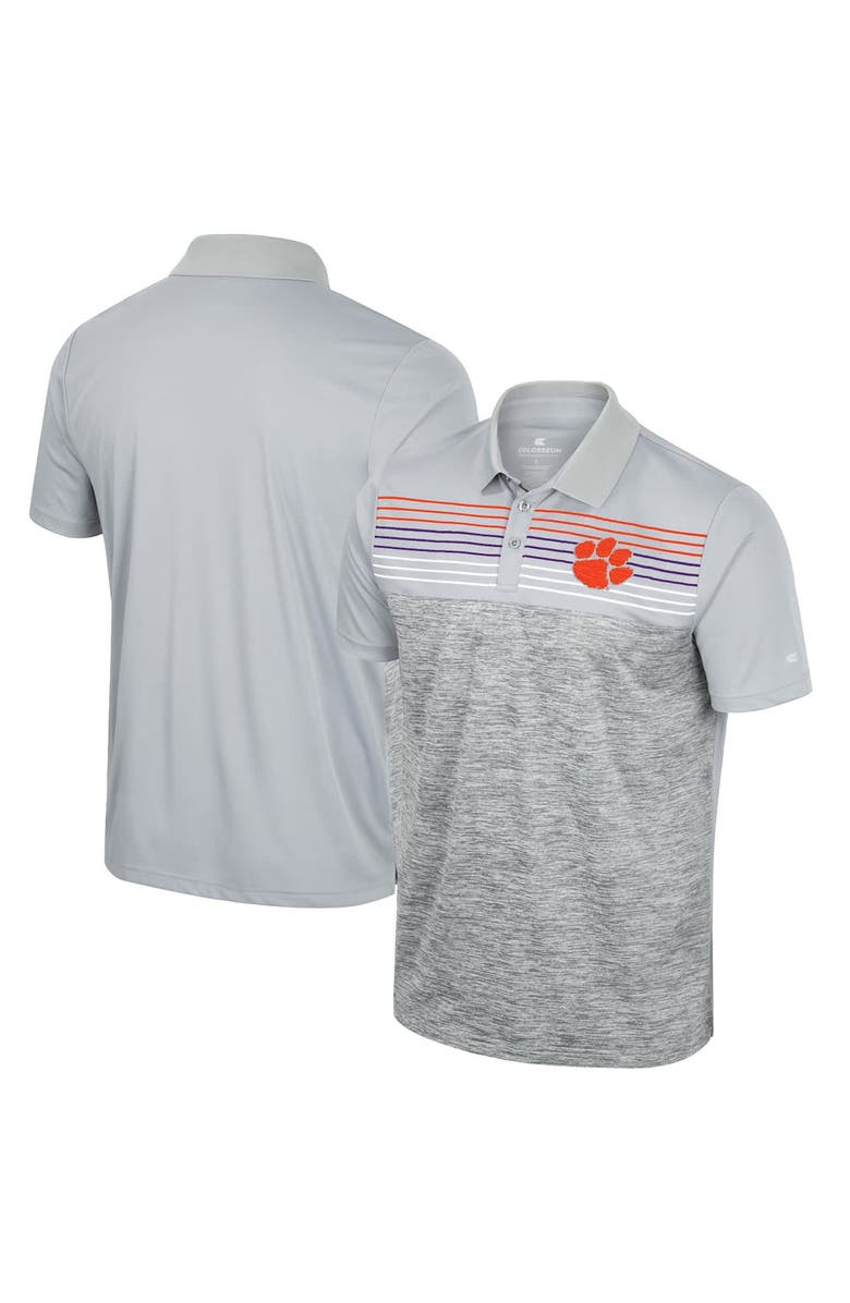 COLOSSEUM Men's Colosseum Gray Clemson Tigers Cybernetic Polo, Alternate, color, 