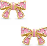 Lily Nily Kids' Crystal Bow Enamel Stud Earrings