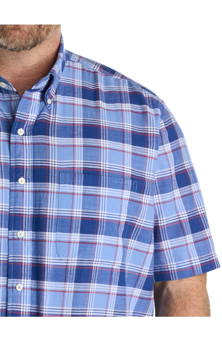 Brooks Brothers Big
Tall Non-Iron Madras Plaid Sport Shirt, Alternate, color, Hydrangea Navy