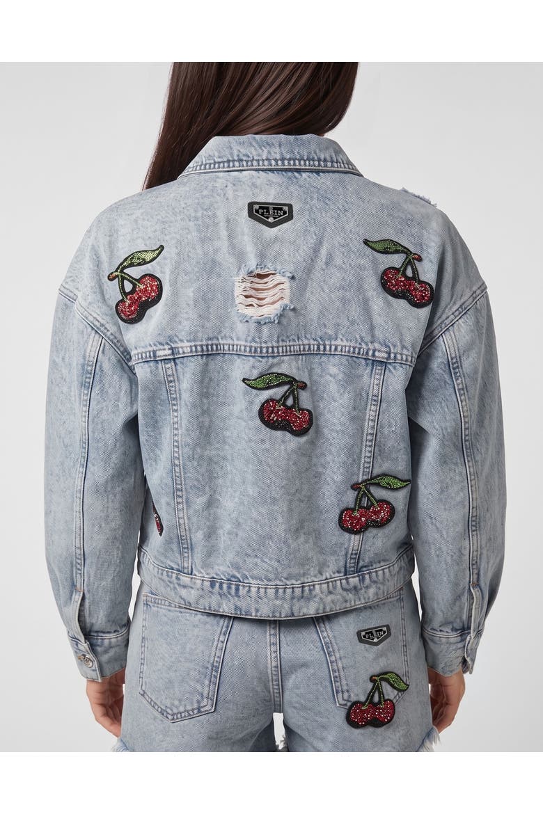 Denim Regular Jacket Cherrylicious Women, Alternate, color, Sky Wash