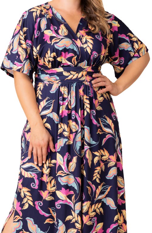 Kiyonna Vienna Maxi Dress In Blue
