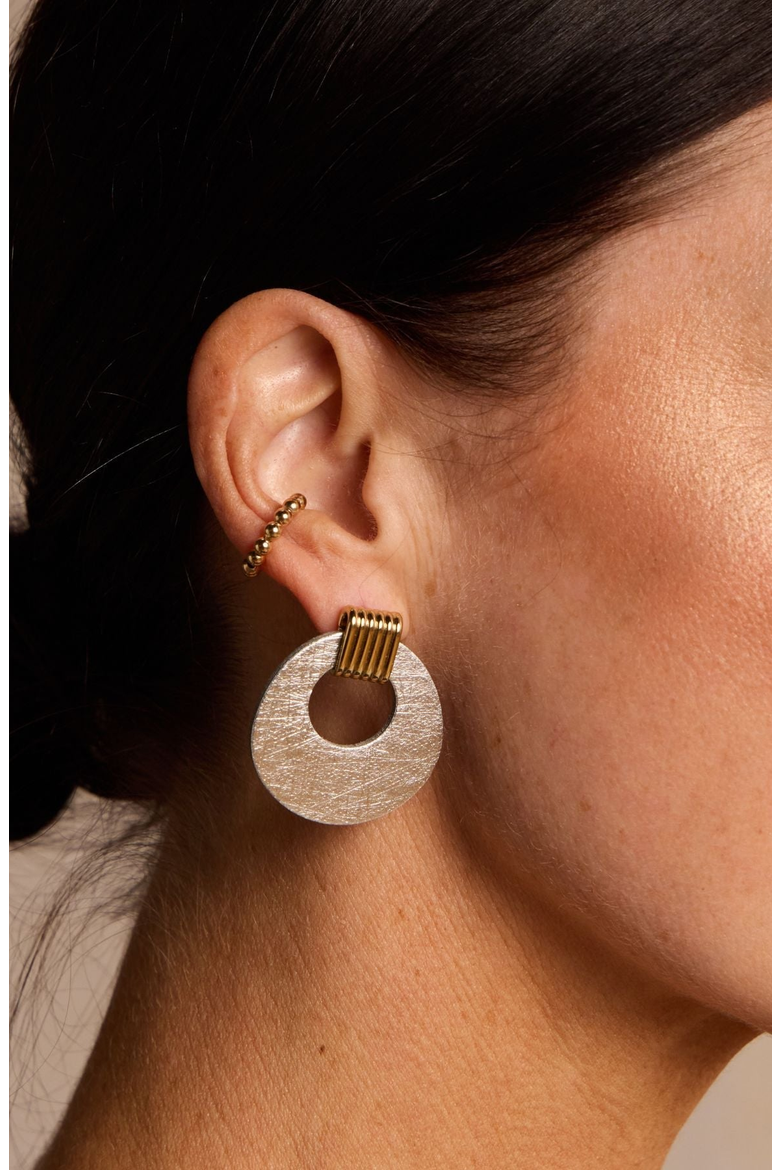 Vintage Evan Earrings, Alternate, color, Vintage Silver Mixed Metal